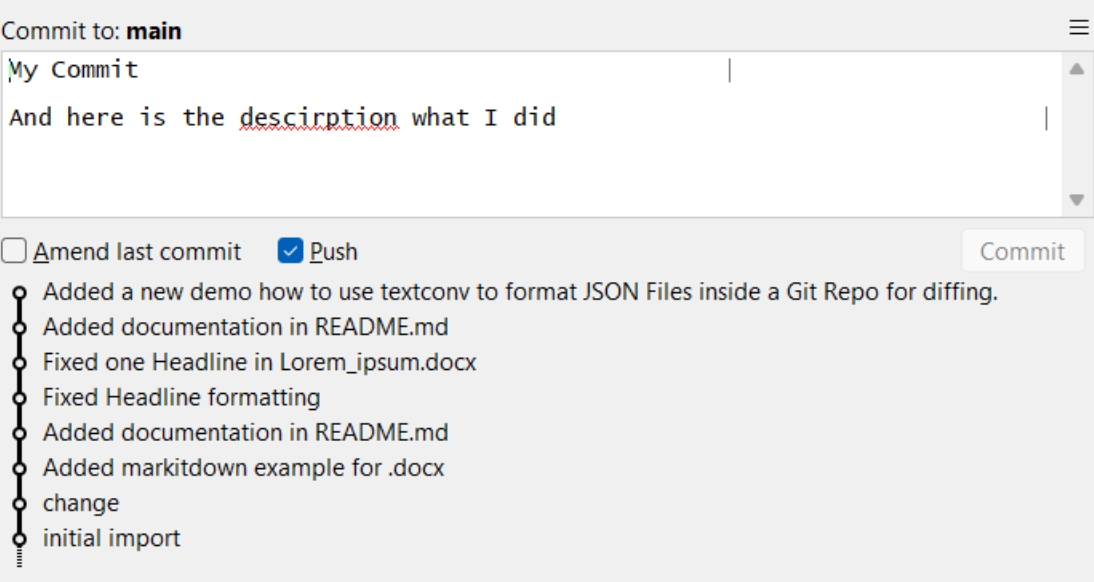 Dedicated Commit Area in the Standard Window