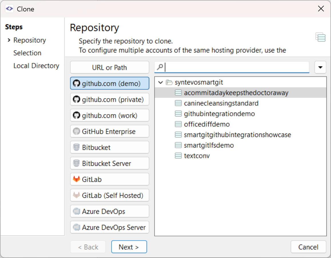 Support for Multiple Git Backends with multiple users